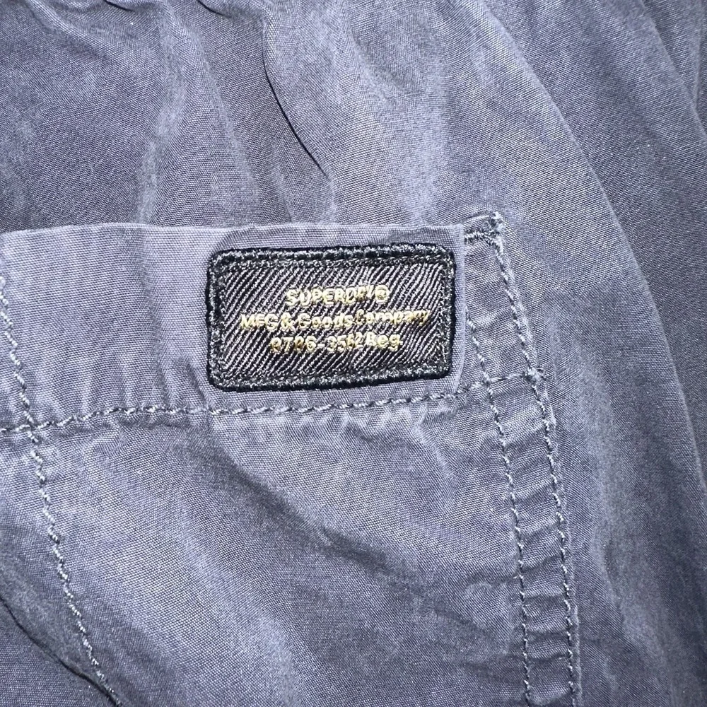 Superdry Parachute Cargo‎ Pants Black Wide Leg Zip Fly 32x31 03-54-76